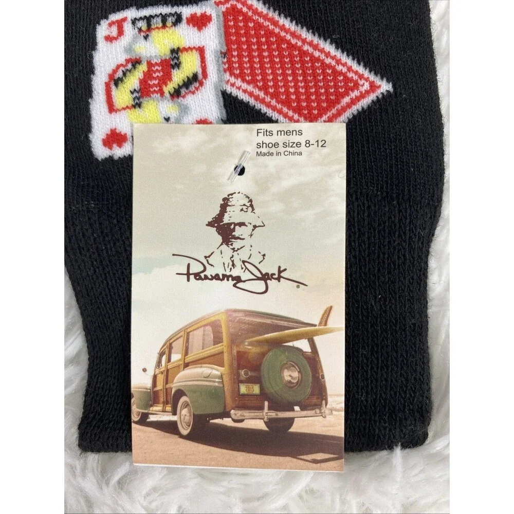 Panama Jack Novelty Socks Men's Martini Gambler 2 Pack Black Charcoal Shoe 8-12